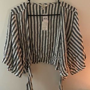 american eagle tied striped top